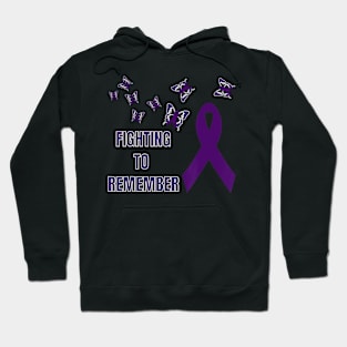 Purple Butterfly Fighting to Remember ALZHEIMER AWARENESS Gift Hoodie